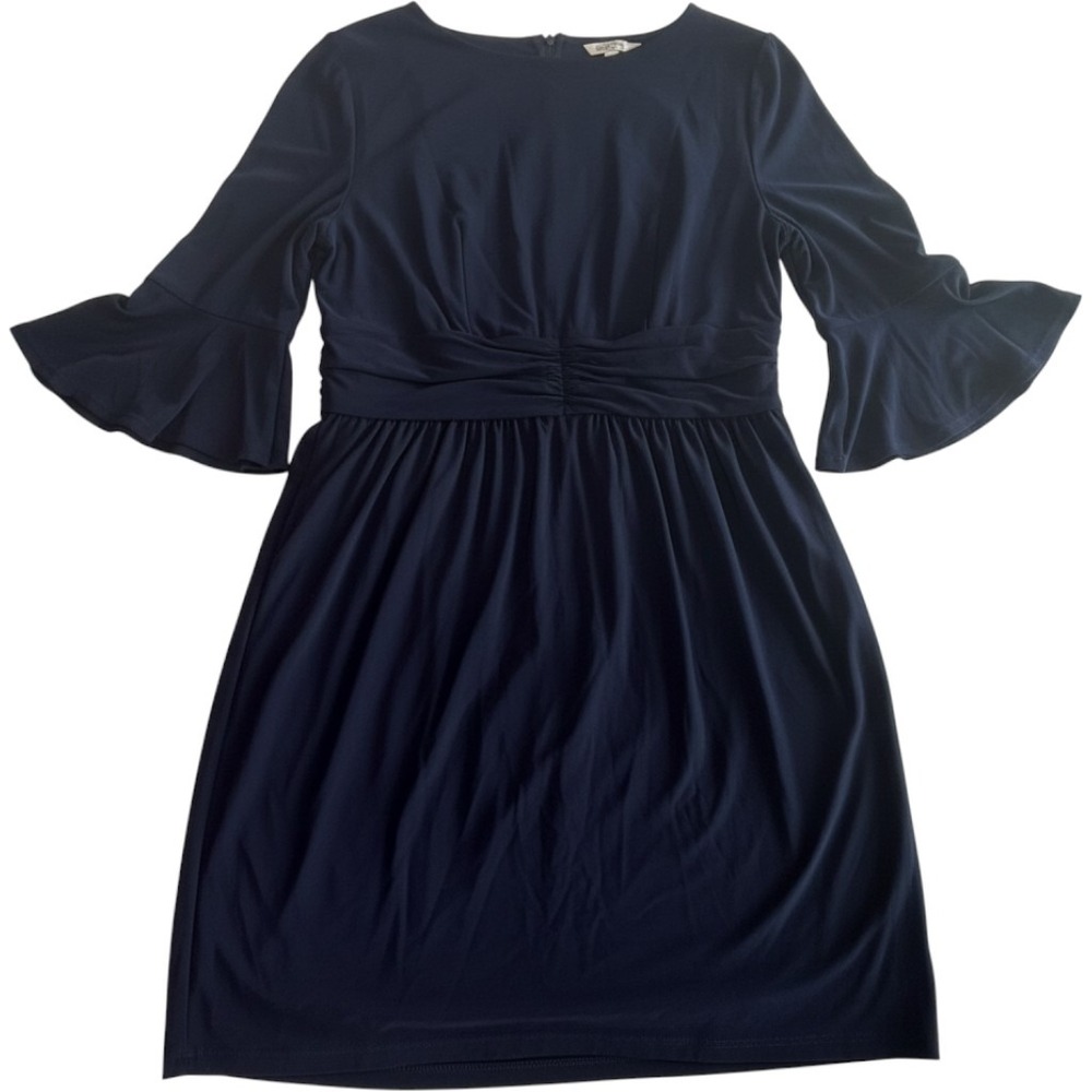 Eliza J Black Flattering Fit Empire Waist Bell Sleeve Pocket Cocktail Dress 18W